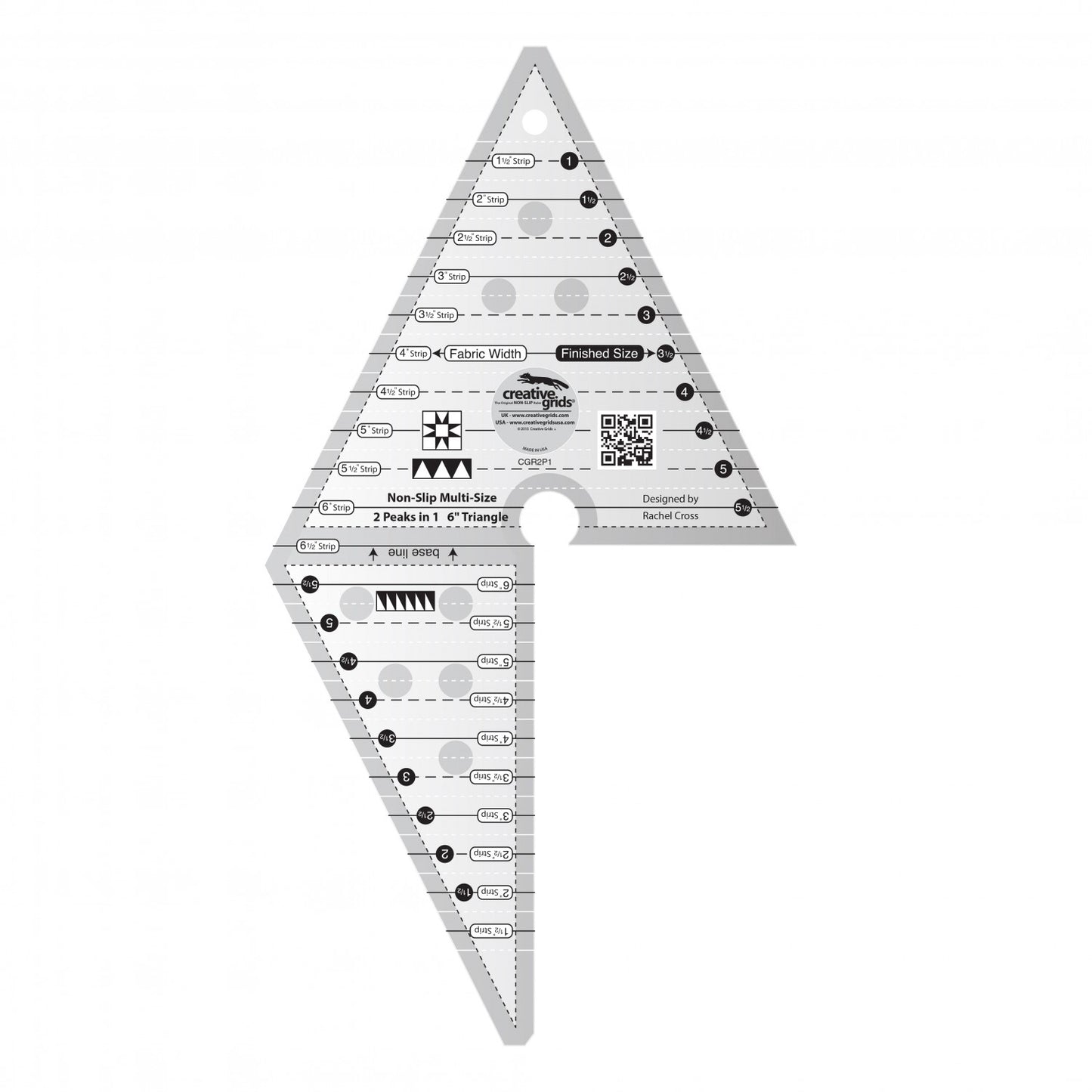 Creative Grids 2 Peaks in 1 Triangle Quilt Ruler