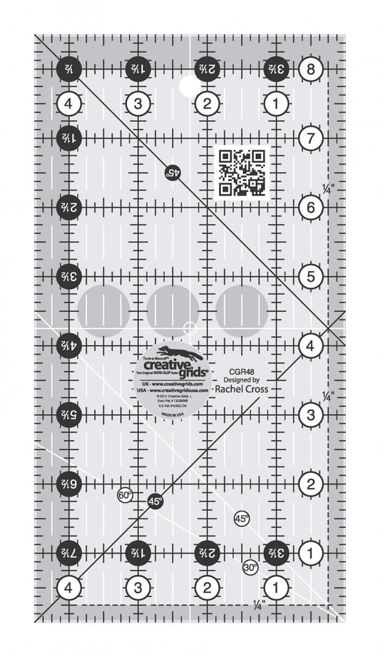 Creative Grids Left Handed Quilt Ruler 4-1/2in Square