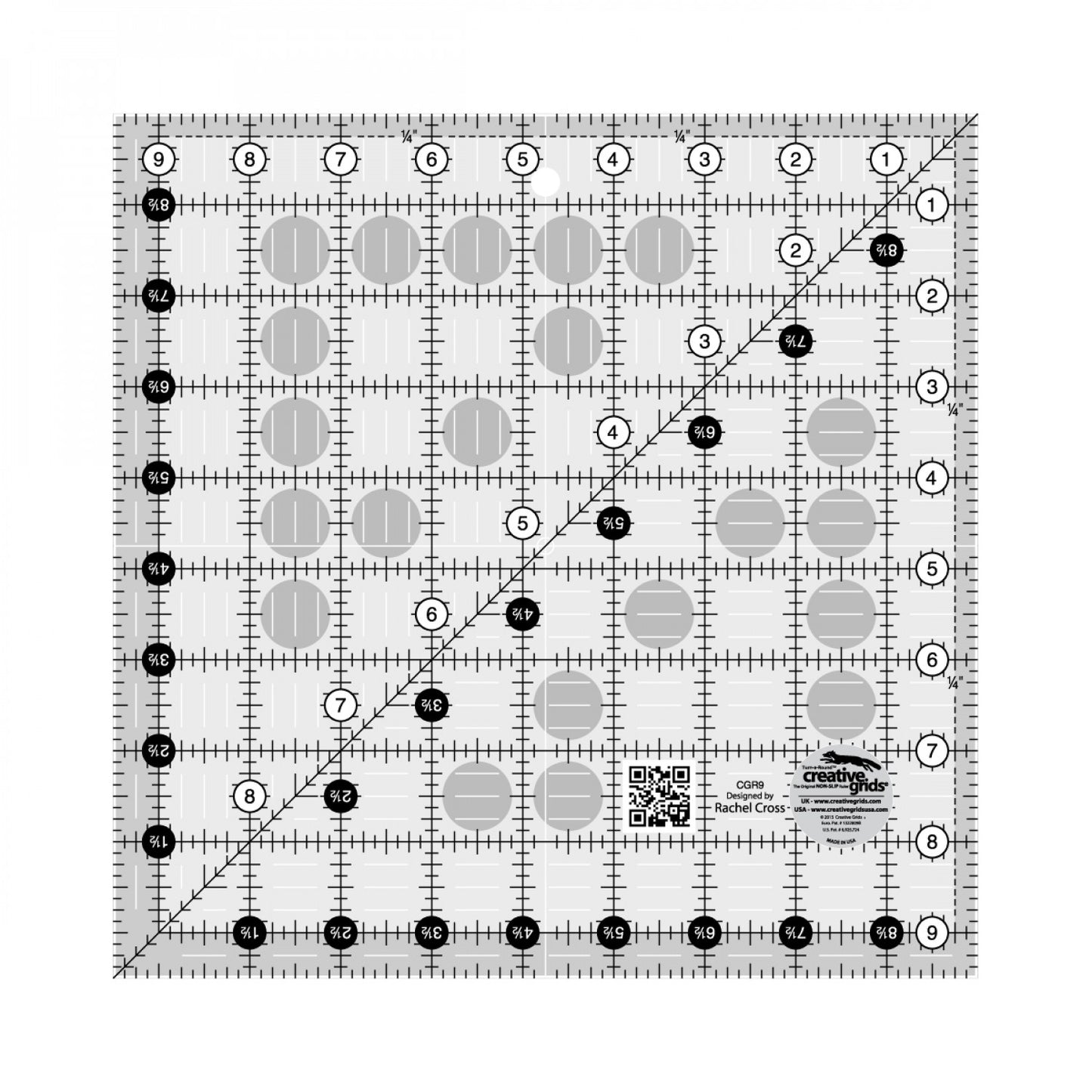 Creative Grids Quilt Ruler 9-1/2in Square