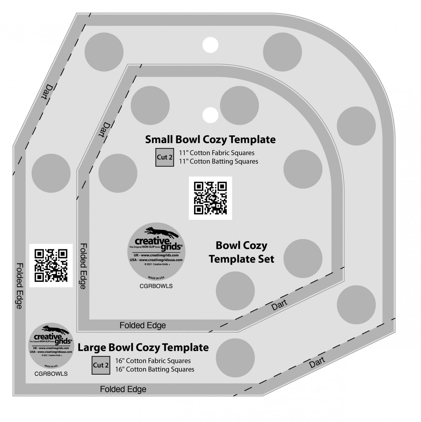 Creative Grids Bowl Cozy Template Set