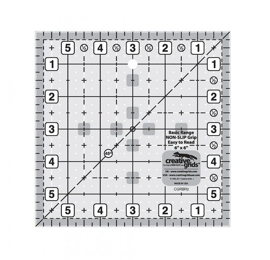 Creative Grids Basic Range 6in Square Quilt Ruler