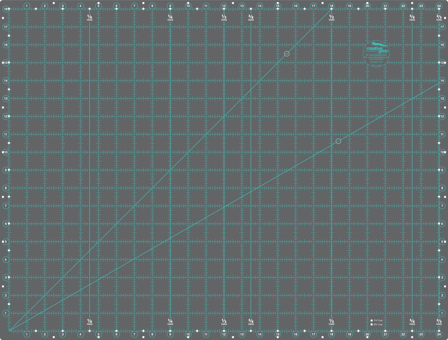 Creative Grids Self-Healing Double Sided Rotary Cutting Mat 18in x 24in