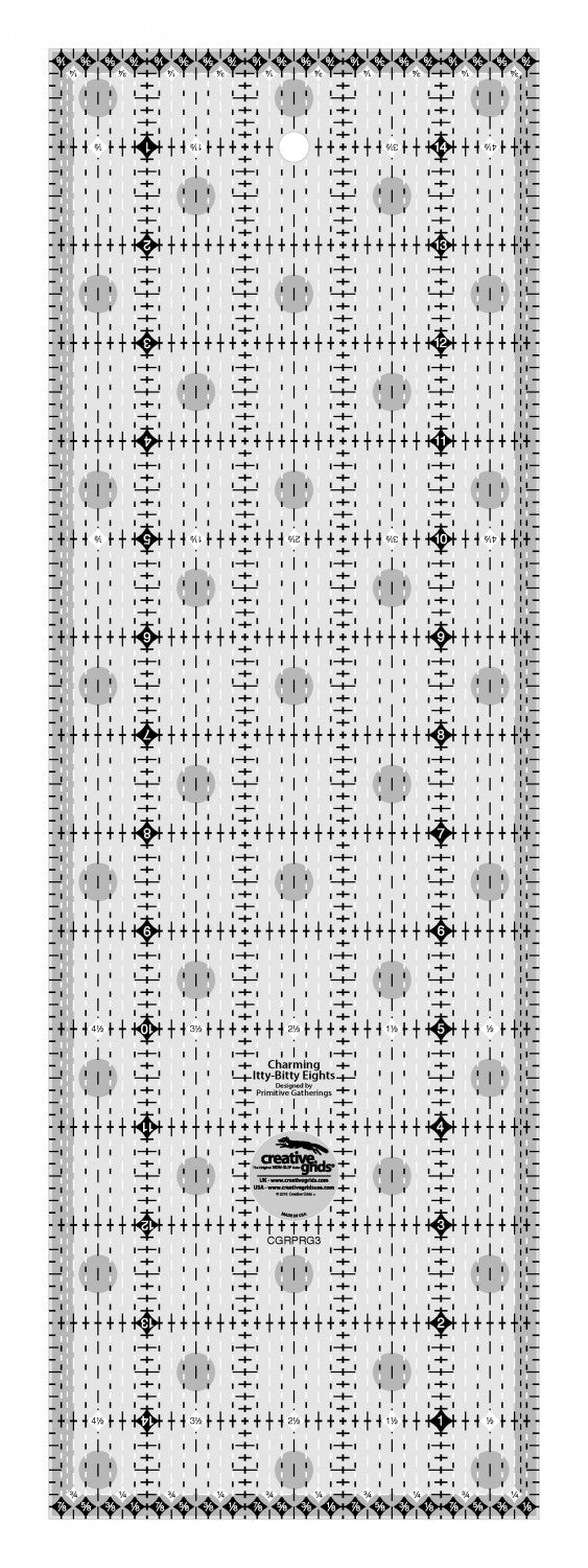 Creative Grids Charming Itty-Bitty Eights 5in x 15in Quilt Ruler