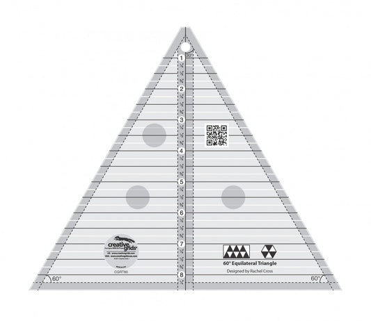 Creative Grids 60 Degree Triangle 8-1/2in Quilt Ruler