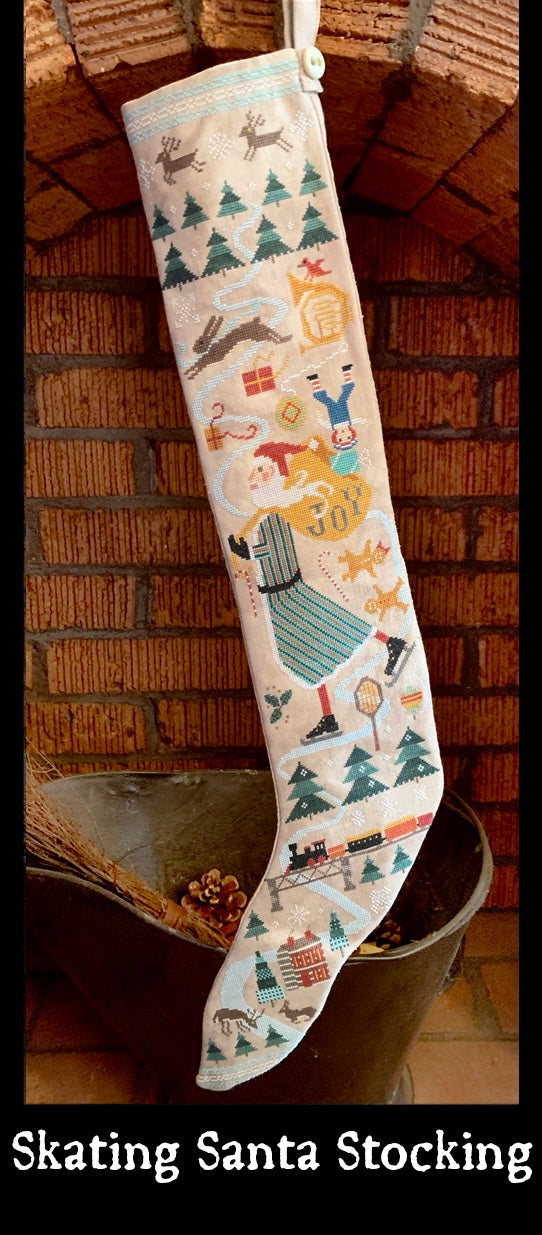 Skating Santa Stocking