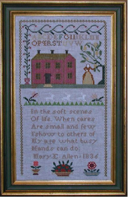 Mary E Allen 1836 Sampler